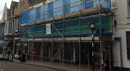 chimeny scaffolding in barnstaple north devon