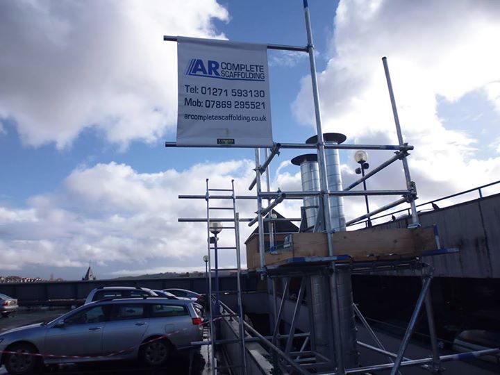 car park in barnstaple north devon complete scaffolding